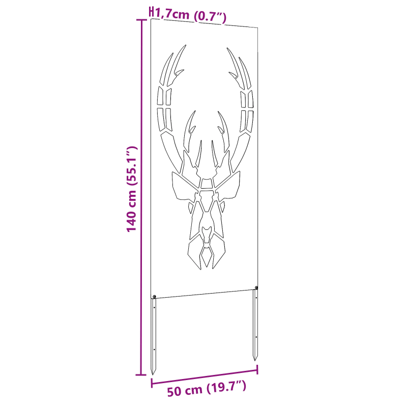 vidaXL Dārza privātuma ekrāns Sudraba 50 x 140 cm Nerūsējošs tērauds