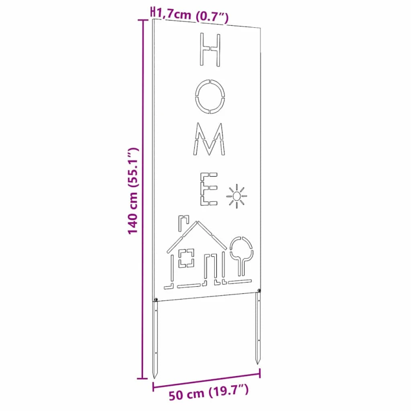 vidaXL Dārza privātuma ekrāns Melna 50 x 140 cm Auksti velmēta tērauds
