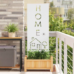 vidaXL Dārza privātuma ekrāns Balts 50 x 140 cm Auksti velmēta tērauds