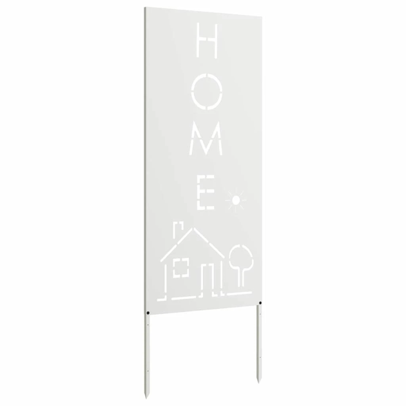 vidaXL Dārza privātuma ekrāns Balts 50 x 140 cm Auksti velmēta tērauds