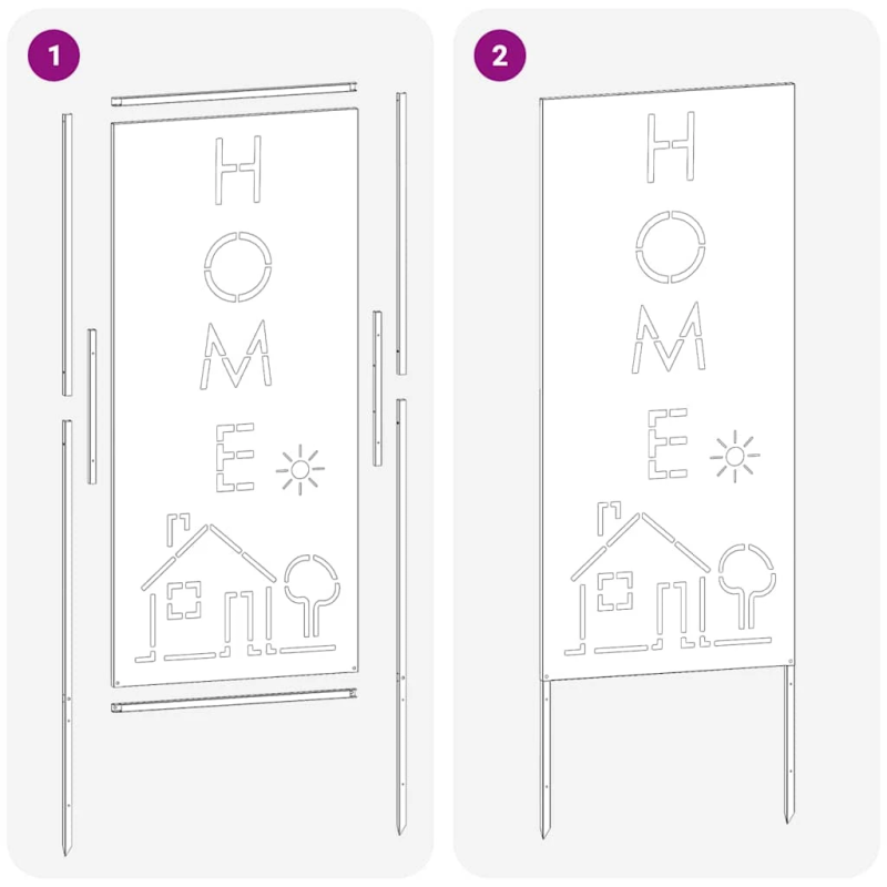 vidaXL Dārza privātuma ekrāns Balts 50 x 140 cm Auksti velmēta tērauds