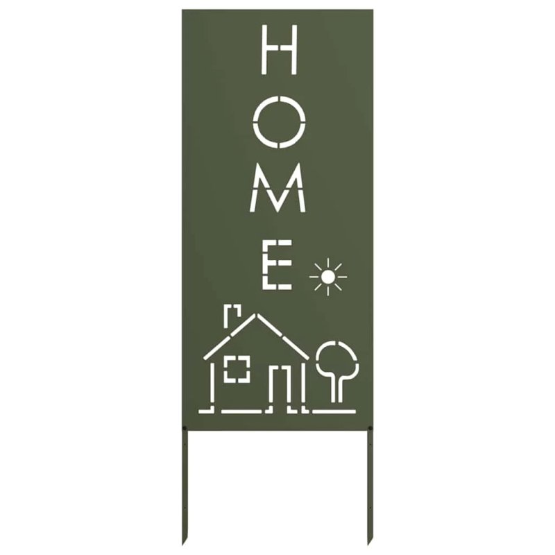 vidaXL Dārza privātuma ekrāns Izriezts raksts Olīvu zaļa 50 x 140 cm