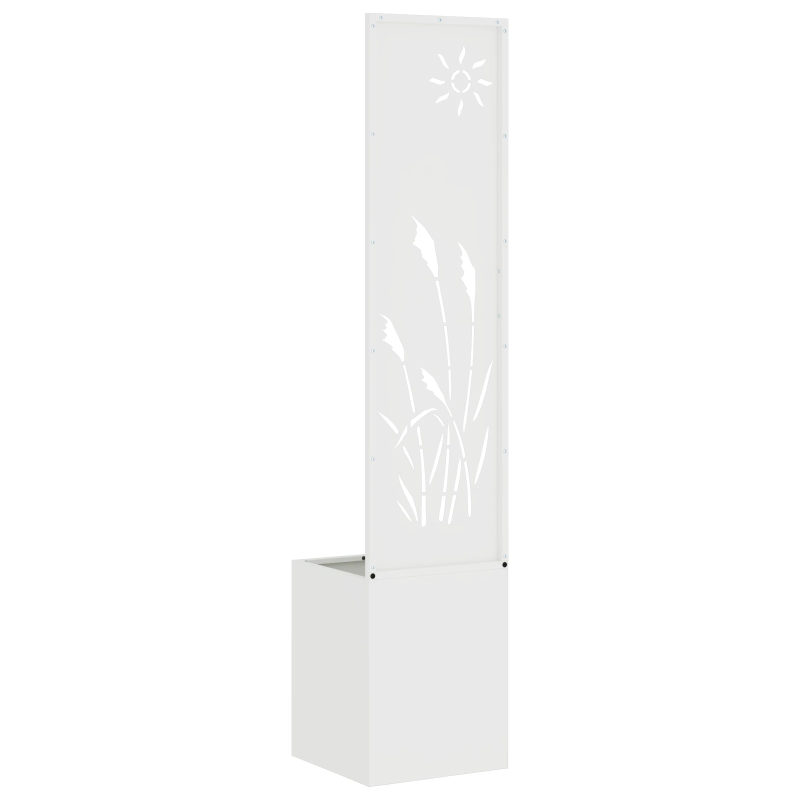 vidaXL Dārza privātuma ekrāns Balts 32 x 140 cm Auksti velmēta tērauds