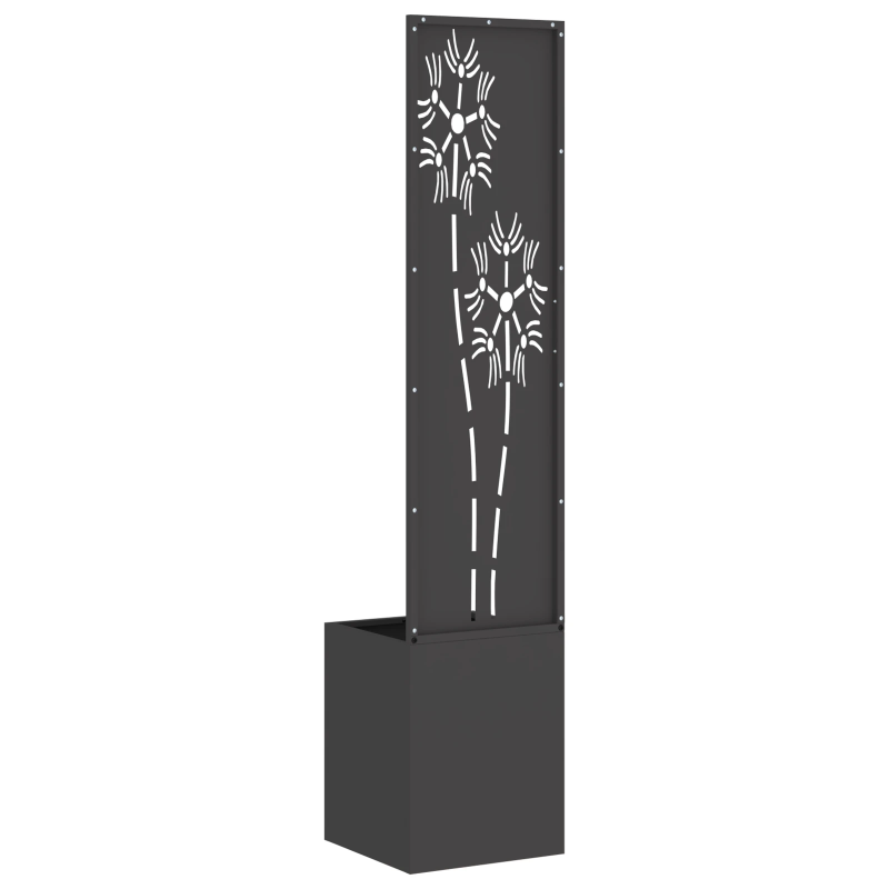 vidaXL Dārza privātuma ekrāns Melna 32 x 140 cm Auksti velmēta tērauds