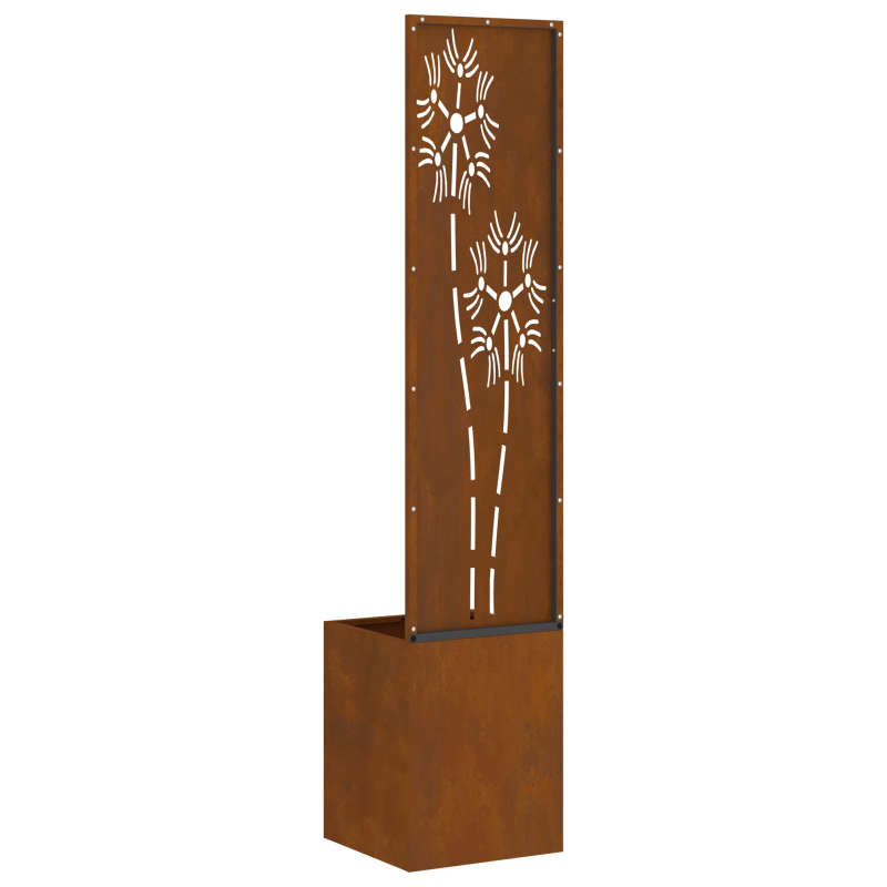 vidaXL Dārza privātuma ekrāns Rūsa 32 x 140 cm Novecināts tērauds