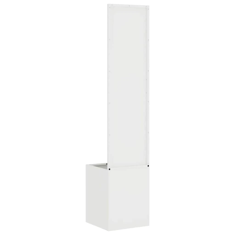 vidaXL Dārza privātuma ekrāns Balts 32 x 140 cm Auksti velmēta tērauds