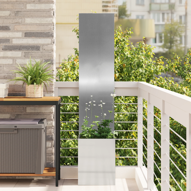 vidaXL Dārza privātuma ekrāns Sudraba 32 x 140 cm Cinkots tērauds