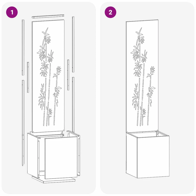 vidaXL Dārza privātuma ekrāns Balts 32 x 140 cm Auksti velmēta tērauds