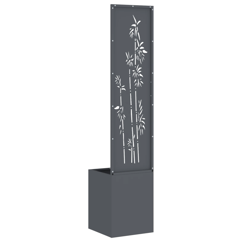 vidaXL Dārza privātuma ekrāns Ziedu raksts Antracīts 32 x 140 cm