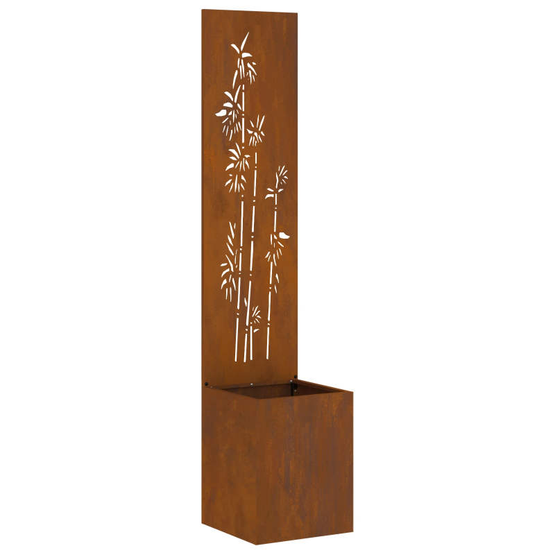 vidaXL Dārza privātuma ekrāns Rūsa 32 x 140 cm Novecināts tērauds