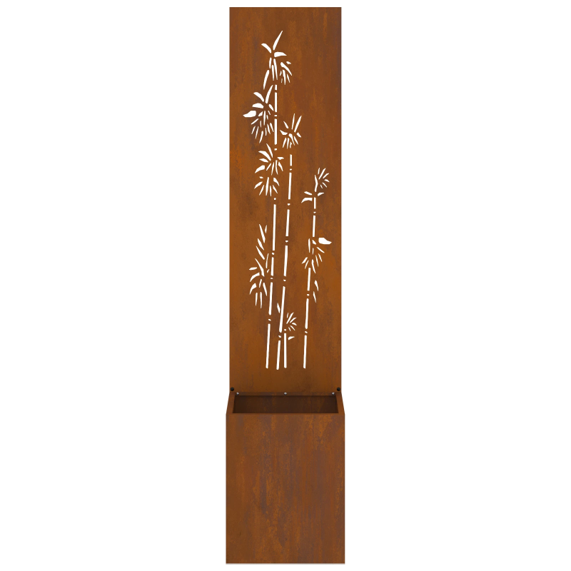 vidaXL Dārza privātuma ekrāns Rūsa 32 x 140 cm Novecināts tērauds