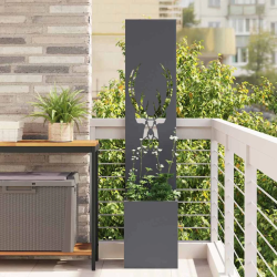 vidaXL Dārza privātuma ekrāns Dzīvnieku raksts Antracīts 32 x 140 cm