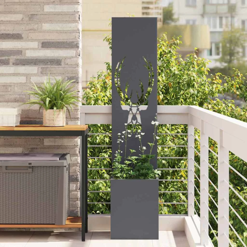 vidaXL Dārza privātuma ekrāns Dzīvnieku raksts Antracīts 32 x 140 cm