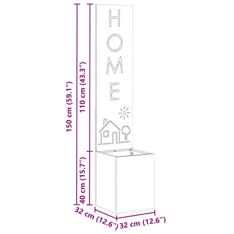 vidaXL Dārza privātuma ekrāns Izriezts raksts Antracīts 32 x 140 cm