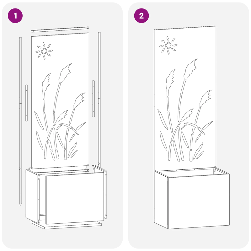 vidaXL Dārza privātuma ekrāns Melna 50 x 140 cm Auksti velmēta tērauds