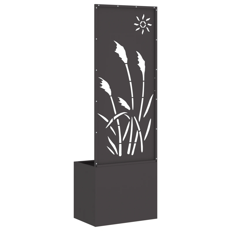 vidaXL Dārza privātuma ekrāns Melna 50 x 140 cm Auksti velmēta tērauds