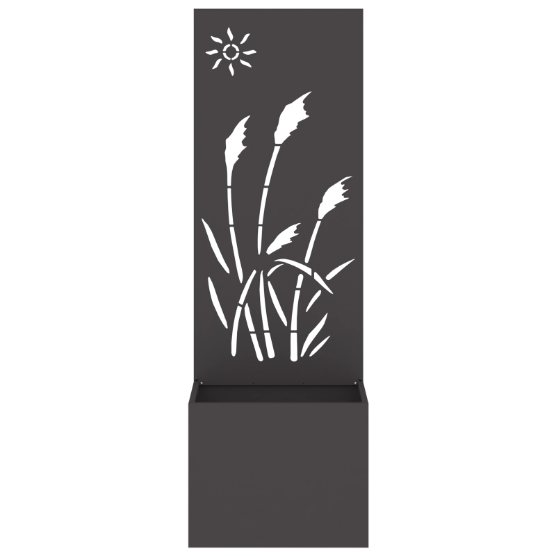 vidaXL Dārza privātuma ekrāns Melna 50 x 140 cm Auksti velmēta tērauds