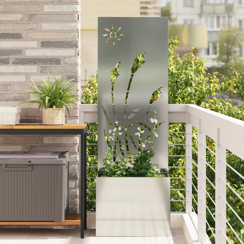 vidaXL Dārza privātuma ekrāns Sudraba 50 x 140 cm Cinkots tērauds