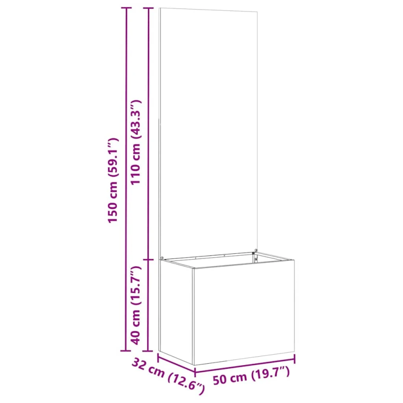 vidaXL Dārza privātuma ekrāns Melna 50 x 140 cm Auksti velmēta tērauds