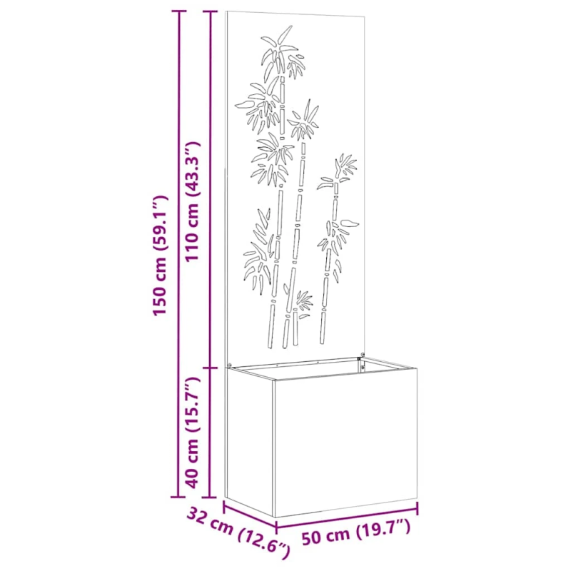 vidaXL Dārza privātuma ekrāns Ziedu raksts Olīvu zaļa 50 x 140 cm