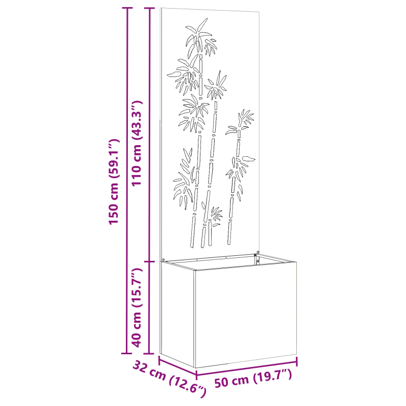 vidaXL Dārza privātuma ekrāns Sudraba 50 x 140 cm Cinkots tērauds