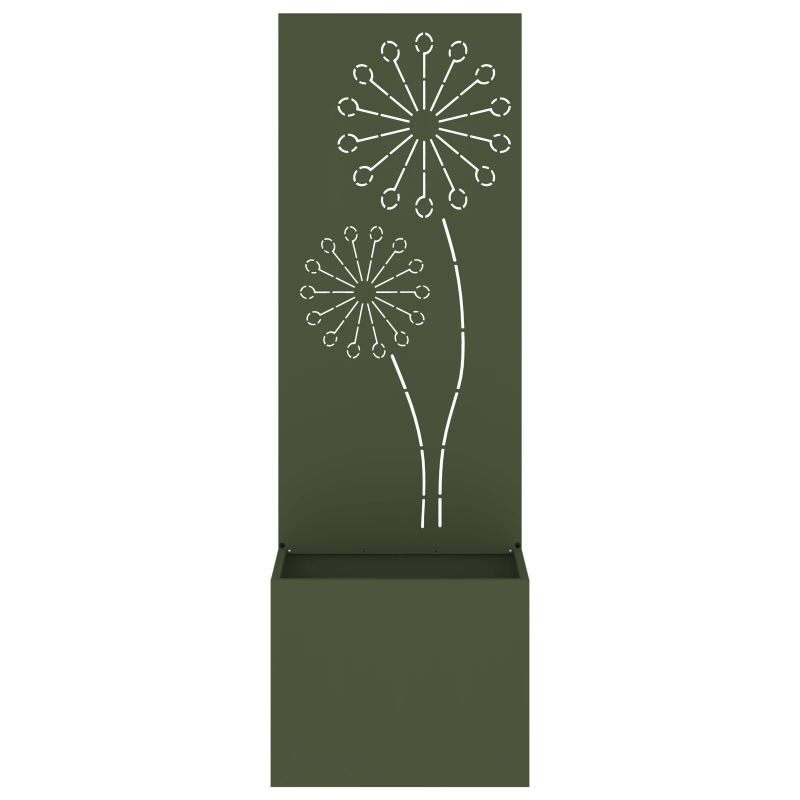 vidaXL Dārza privātuma ekrāns Izriezts raksts Olīvu zaļa 50 x 140 cm