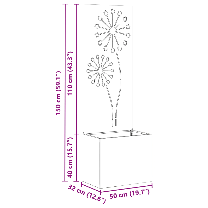 vidaXL Dārza privātuma ekrāns Sudrabs 50 x 140 cm Nerūsējošs tērauds