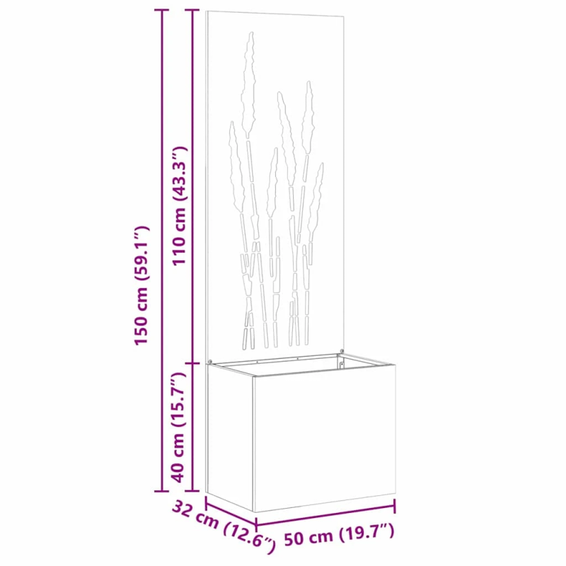 vidaXL Dārza privātuma ekrāns Izriezts raksts Antracīts 50 x 140 cm