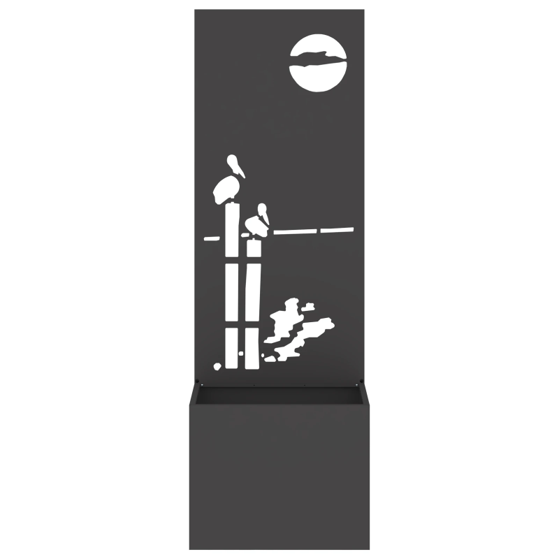 vidaXL Dārza privātuma ekrāns Melna 50 x 140 cm Auksti velmēta tērauds