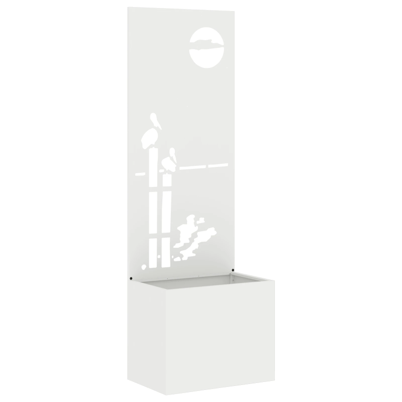 vidaXL Dārza privātuma ekrāns Balts 50 x 140 cm Auksti velmēta tērauds