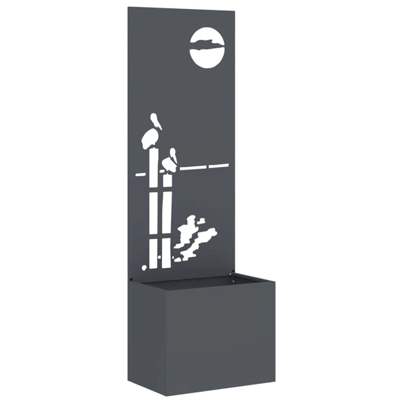 vidaXL Dārza privātuma ekrāns Izriezts raksts Antracīts 50 x 140 cm