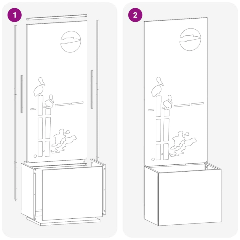 vidaXL Dārza privātuma ekrāns Izriezts raksts Antracīts 50 x 140 cm