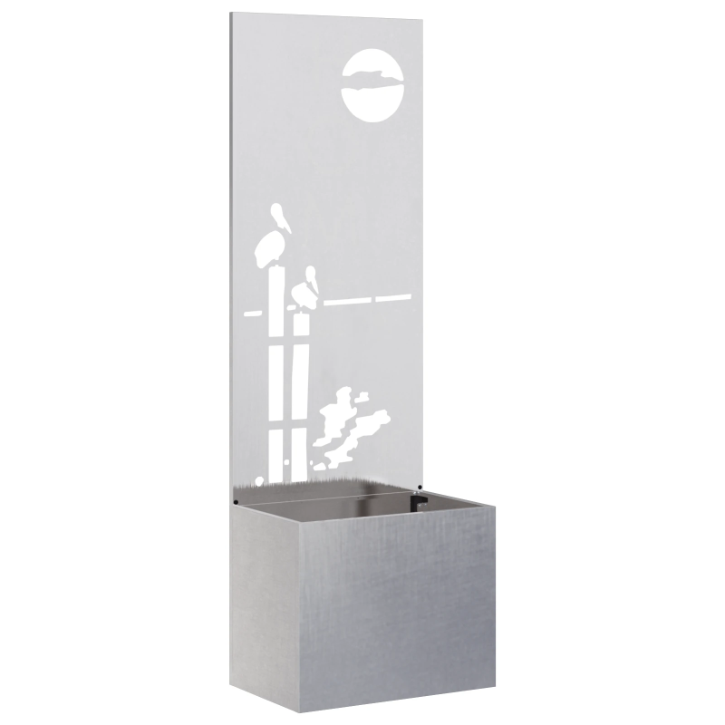 vidaXL Dārza privātuma ekrāns Sudrabs 50 x 140 cm Nerūsējošs tērauds