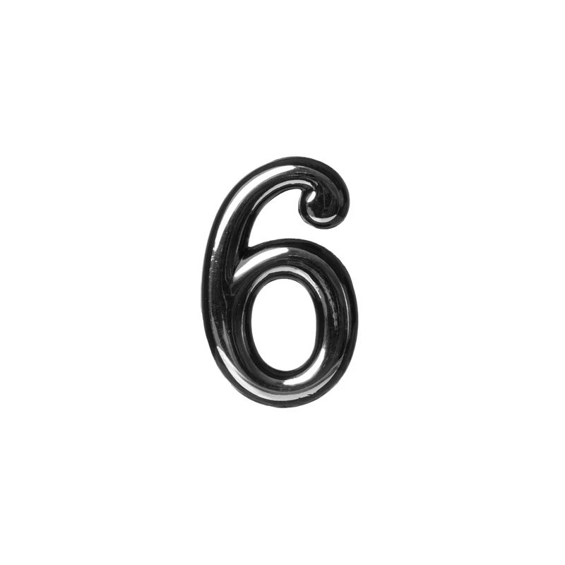 Numurs "6" CR 6. hroma krāsā. 5 cm