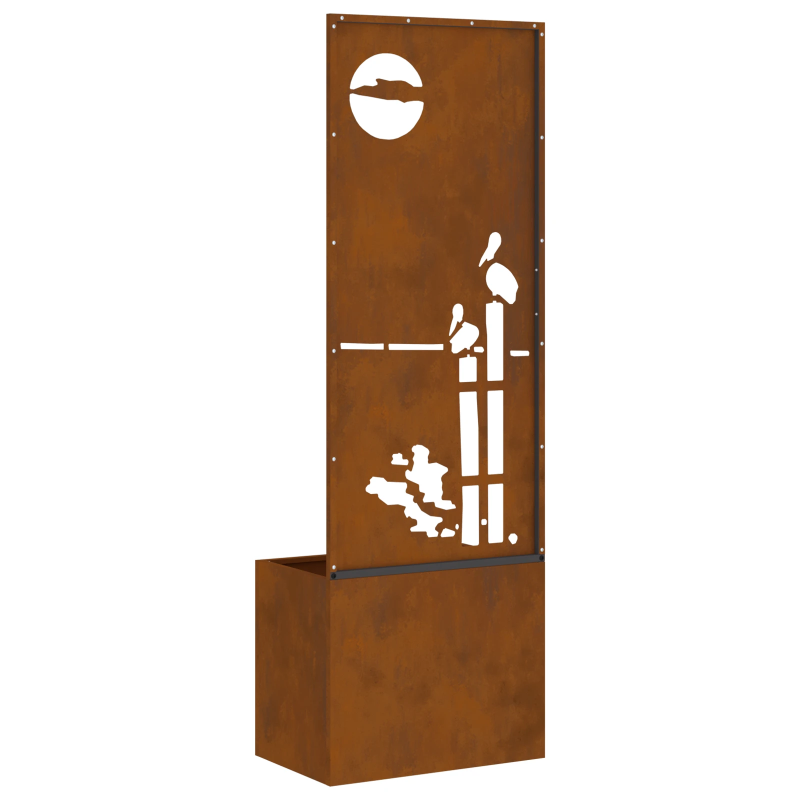 vidaXL Dārza privātuma ekrāns Rūsa 50 x 140 cm Novecināts tērauds