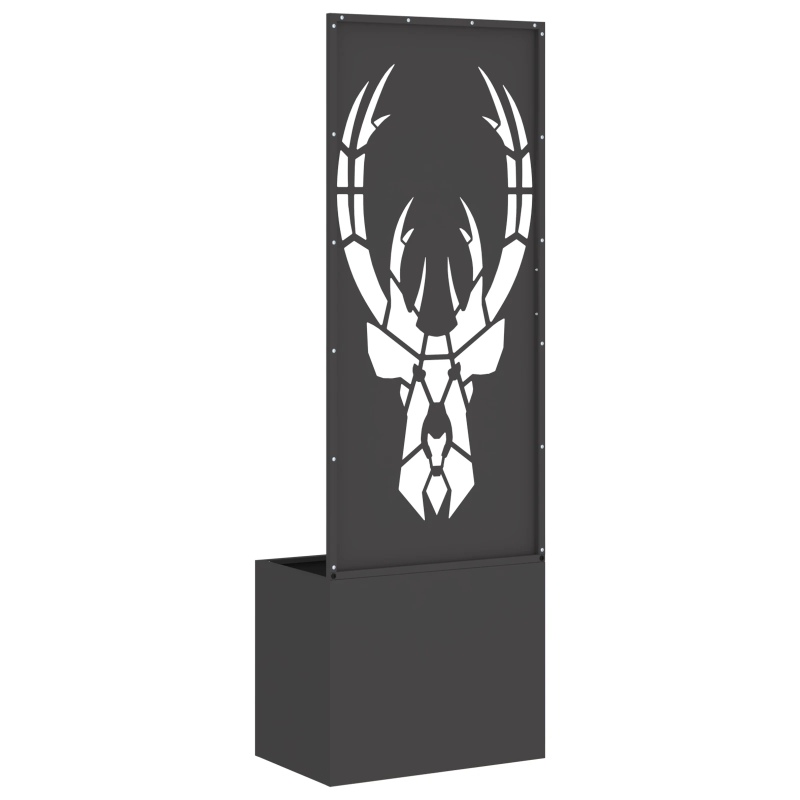 vidaXL Dārza privātuma ekrāns Melna 50 x 140 cm Auksti velmēta tērauds