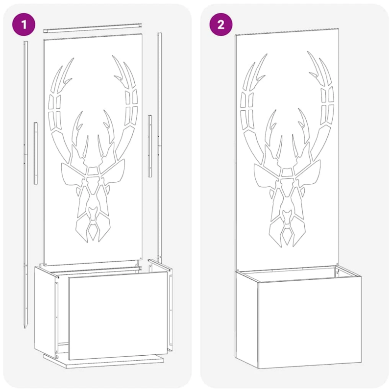 vidaXL Dārza privātuma ekrāns Dzīvnieku raksts Antracīts 50 x 140 cm