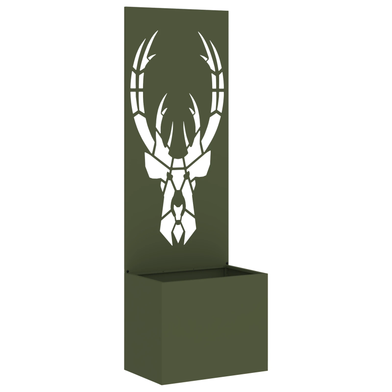 vidaXL Dārza privātuma ekrāns Dzīvnieku raksts Olīvu zaļa 50 x 140 cm