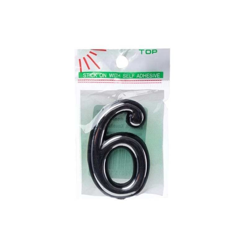 Numurs "6" CR 6. hroma krāsā. 5 cm