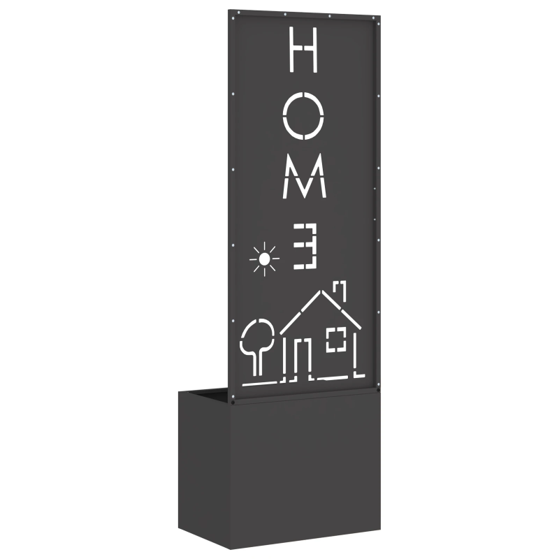 vidaXL Dārza privātuma ekrāns Melna 50 x 140 cm Auksti velmēta tērauds