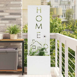 vidaXL Dārza privātuma ekrāns Balts 50 x 140 cm Auksti velmēta tērauds