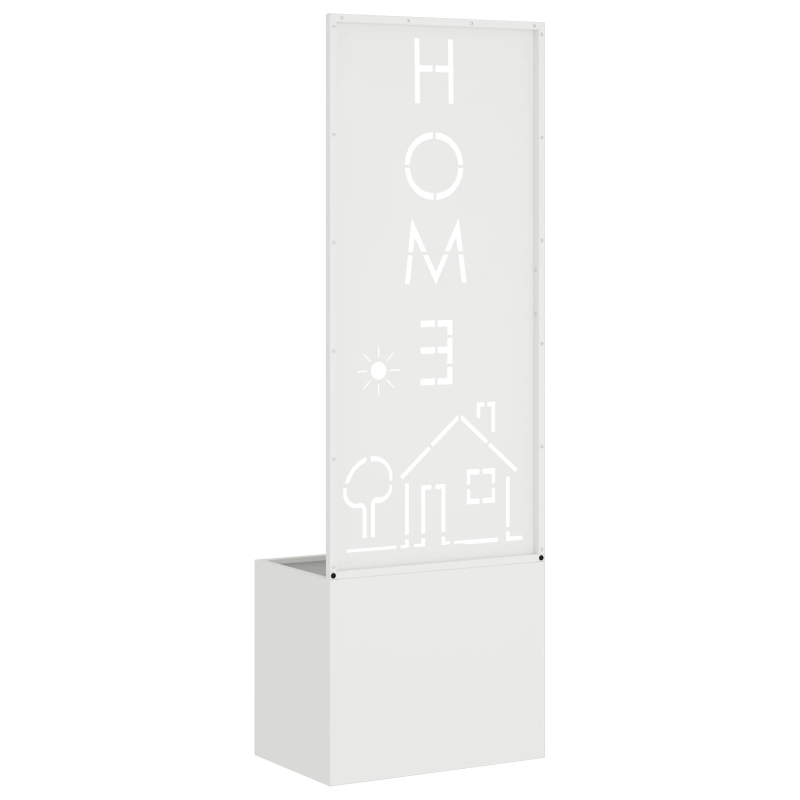 vidaXL Dārza privātuma ekrāns Balts 50 x 140 cm Auksti velmēta tērauds