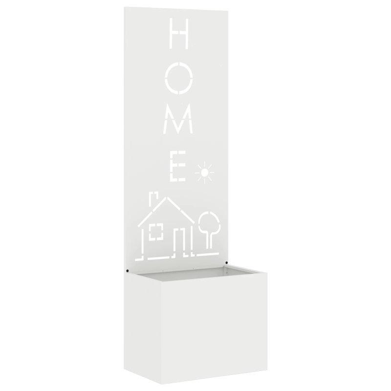 vidaXL Dārza privātuma ekrāns Balts 50 x 140 cm Auksti velmēta tērauds