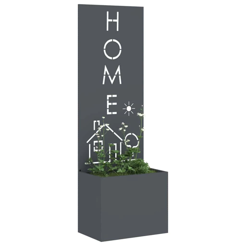 vidaXL Dārza privātuma ekrāns Izriezts raksts Antracīts 50 x 140 cm