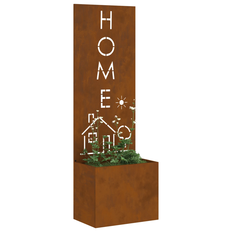 vidaXL Dārza privātuma ekrāns Rūsa 50 x 140 cm Novecināts tērauds