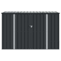 vidaXL Dārza uzglabāšanas kaste Melna 214 x 82 x 132 cm Tērauds