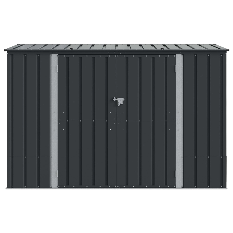 vidaXL Dārza uzglabāšanas kaste Melna 214 x 82 x 132 cm Tērauds