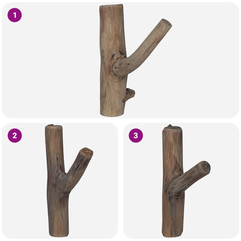 vidaXL Āķis Brūna 4 x 4 x 14 cm Cietais atjaunotais koks