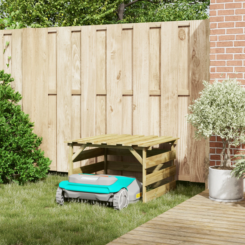 vidaXL Zāliena Zāles Pļāvējs Garāža Brūna 84 x 80 x 56 cm