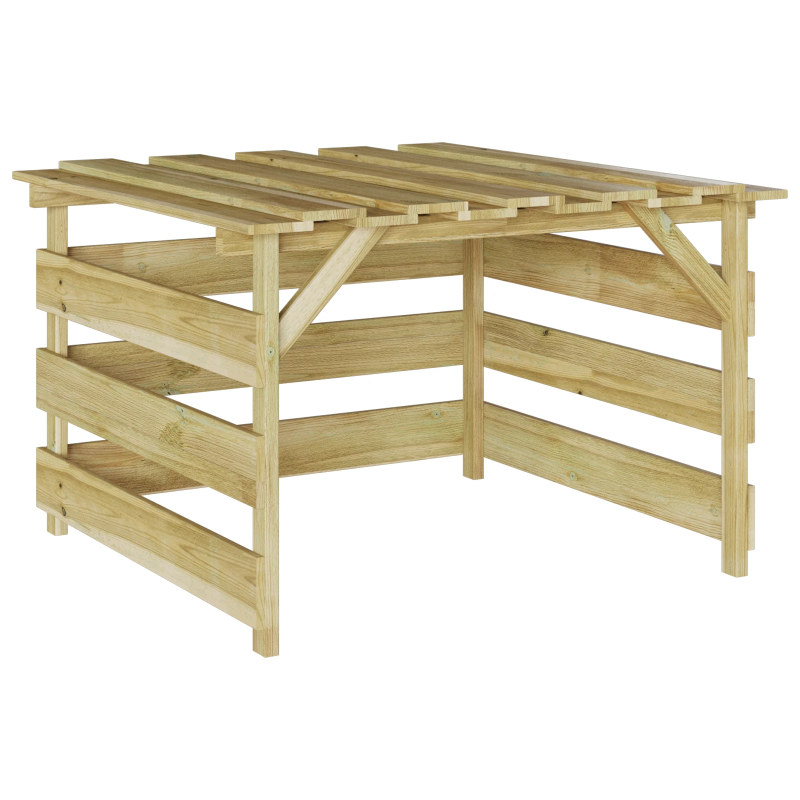 vidaXL Zāliena Zāles Pļāvējs Garāža Brūna 84 x 80 x 56 cm